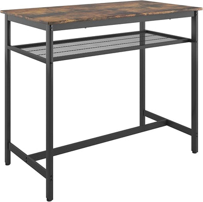 5-Piece Bar Height Table and Chairs Set – Modern Kitchen Table with 4 Bar Stools,Compact Dining Table Chairs Set,Bar Table and Chairs Set for Kitchen Island Seating & Dining Room (Brown)