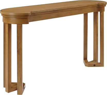 Bar Table and Chairs Set of 4 with 3 PU Upholstered Bar Stools, Breakfast Bar Table, Solid Wood Bar Height Dining Table Set, for Kitchen, Living Room, Party Room, Small Space (Natural)