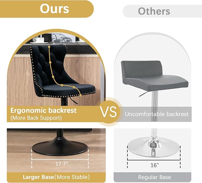 yeag 5 PCS Round High Top Bar Table and Chairs Set, 31.5 Inches Glass Bar Table with 4 Velvet Bar Chairs Swivel Island Chairs for Bistro Pub (Black Metal Legs, Clear Top + Black Chair)