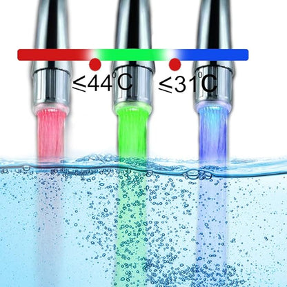 3 Pack 3-Color LED Water Faucet Temperature Sensor - Fancy Gradient Thermal Detector Color Changing Faucet by Varied Water Temperature, Utility Sink Tap Replacement Part for Kitchen, Bathroom