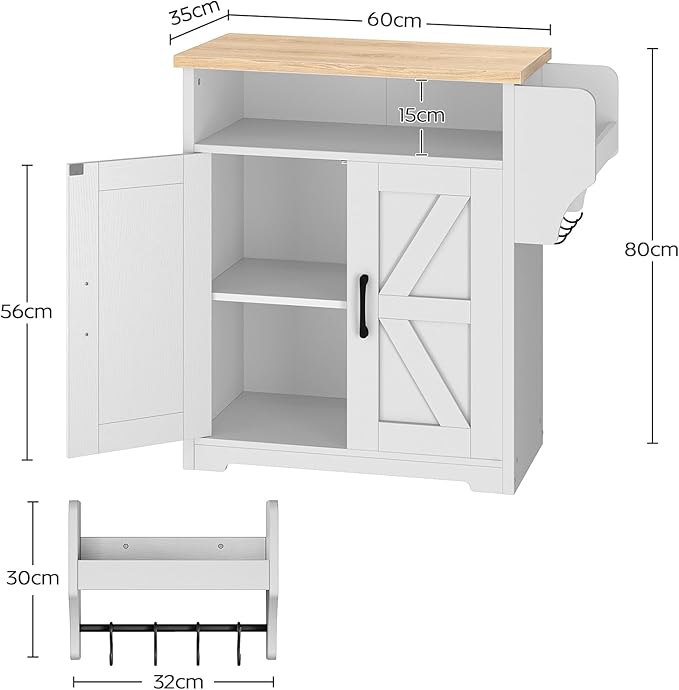 YATINEY Coffee Bar Cabinet, Kitchen Island with Storage, Bakers Rack with Storage, 5-Tier Coffee Bar Station with Drawer, KF22WN-KF60BRY1