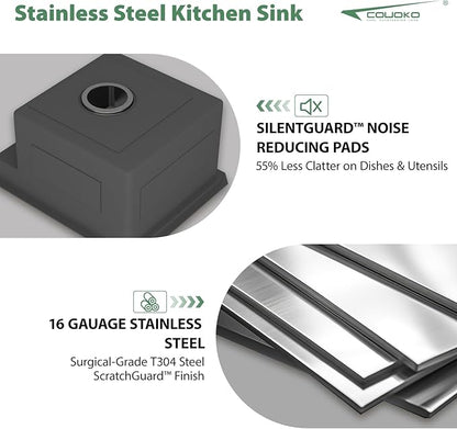 15x18 Inch Outdoor Sink Black Undermount RV Sink Workstation NANO PVD 16 Gauge Stainless Steel Single Bowl Handmade Outdoor Kitchen Sinks With Folding Faucet 15"x18"x9"