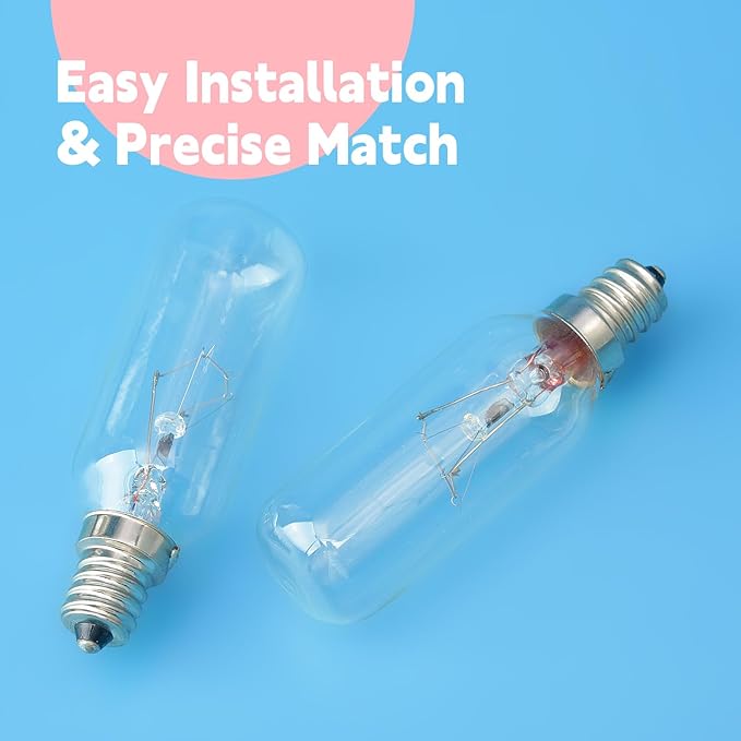 SB02300264 40W Light Bulb Replacement for Broan for Whirlp Range Hood PM250-A PM250-B PM390 PM390-HS PM390S PM390WW RM50000 RM503001 RM503004, Replace B02300264 WP8190806, E12 Base 2 PCS