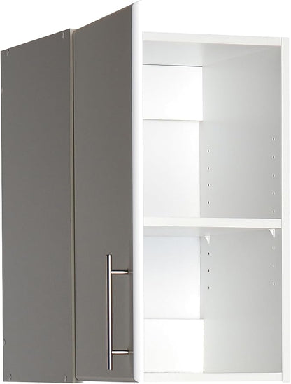 Prepac Elite 16" Wall Cabinet, White Storage Cabinet with 1 Adjustable Shelves, Storage for Pantry, Kitchen and Bathroom 16" D x 16" W x 24" H, WEW-1624