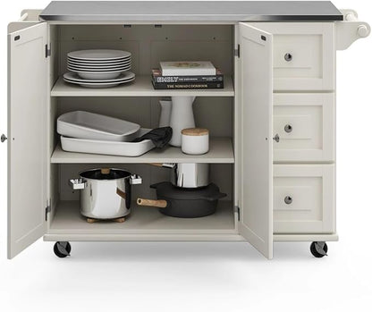 homestyles Dolly Madison Off-White Kitchen Cart