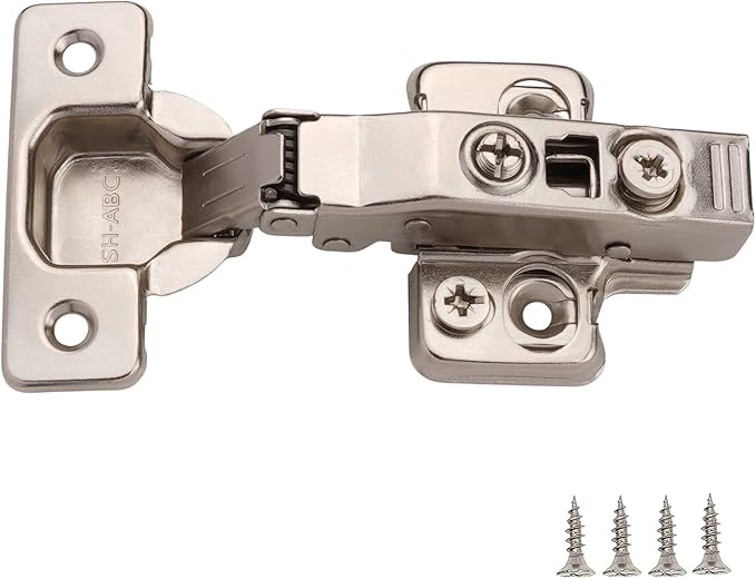 DecoBasics Full Overlay European Soft Close Cabinet Hinges for Kitchen Cabinets (24 Pcs) -105° Frameless Concealed Cabinet Door Hinge -13 Way Adjustability & Clip on Plate for Easy Installation
