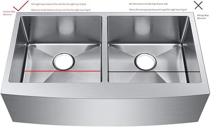 Starstar 50/50 Double Bowl Kitchen Sink Matte Black 304 Stainless Steel Bottom Two Grids (17 x 14)