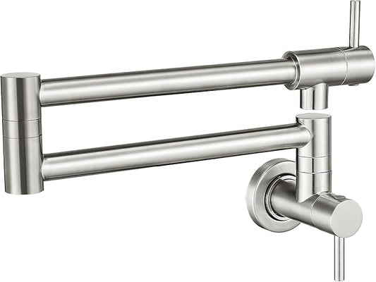 CENOSA Pot Filler Faucet Brushed Nickel Commercial Wall Mount Stove Faucet Wall Mount Pot Filler Facuet