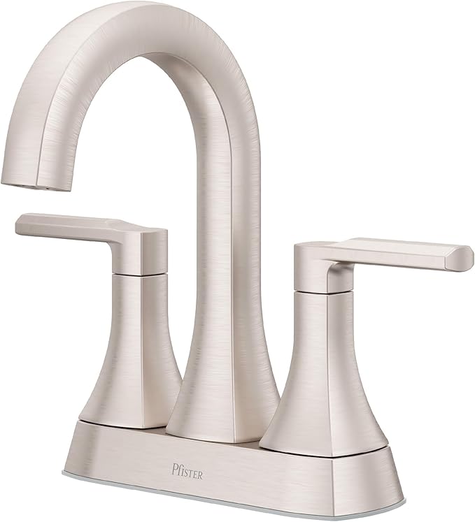 Pfister Vaneri Bathroom Sink Faucet, 4-Inch Centerset, 2-Handle, 3-Hole, NSF Certified, Spot Defense Brushed Nickel Finish, LF048VRIGS