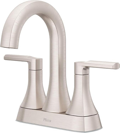 Pfister Vaneri Bathroom Sink Faucet, 4-Inch Centerset, 2-Handle, 3-Hole, NSF Certified, Spot Defense Brushed Nickel Finish, LF048VRIGS