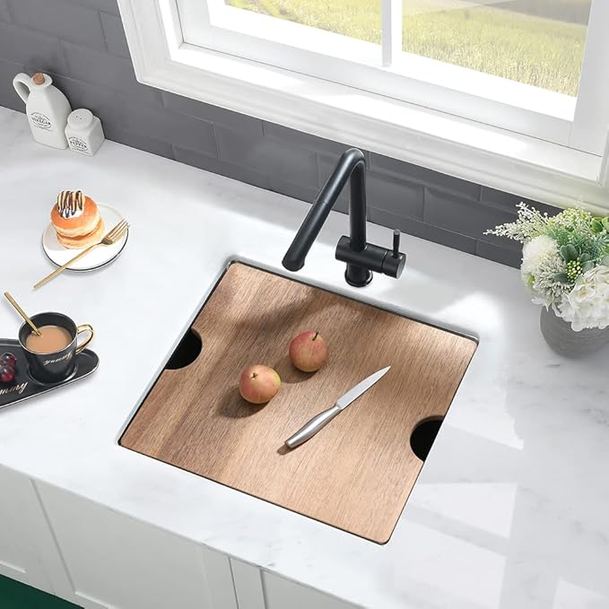Black Bar Sink Undermount-VASOYO 19x18 Small Kitchen Sink Undermount Wet Bar Sinks Black Stainless Steel Rv Sinks Camper Outdoor 16 Gauge Single Bowl Deep Bowl Mini with Cutting Board