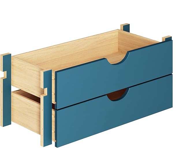 Palace Imports Solid Wood Kitchen Pantry Cabinet - 71.5" H x 48.5" W - Freestanding Storage Pantry w/ 2-Drawer Kit & Adjustable Shelves - Teal Blue, Renewable Eco-Friendly 100% Wood, Made in Brazil