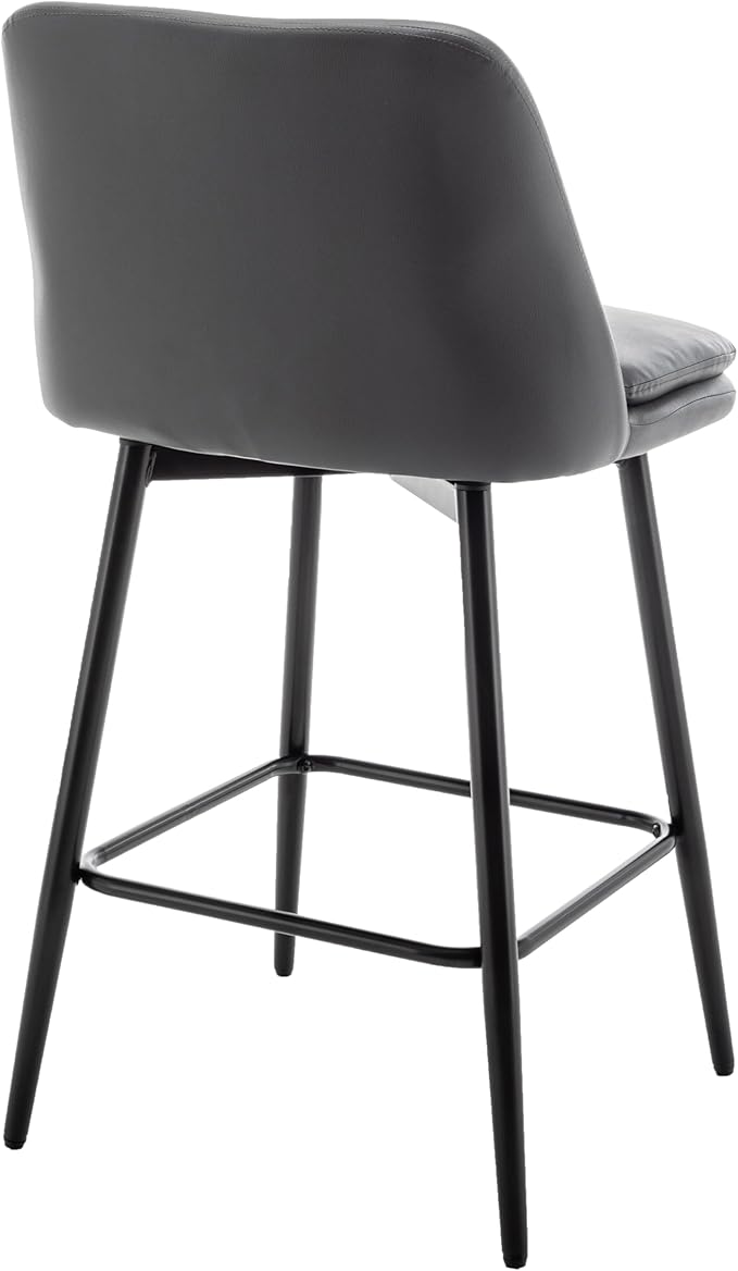 Modern Dining Chairs,Set of 2,Sturdy and Stylish,Simple Natural Design,Swivel Bar Stools with Back,Versatile Use in Kitchen Island Pub,Applicable to Front Porch,Garden,Patio,Reception Room,Darkgrey-P