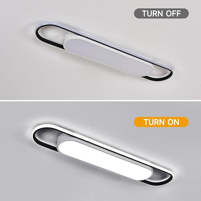 28.3Inch Cool White Modern LED Ceiling Lighting,40W High Brightness Metal Linear Ceiling Lamp,6500K Simple Long Light for Kitchen Dining Living Room Laundry, Garage Cloakroom Lighting