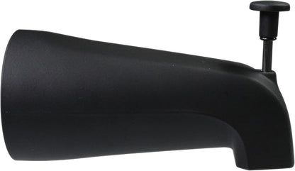 Westbrass E531D-1F-2-62 5-1/4" Reach Wall Mount Tub Spout with Front Diverter, Matte Black (2-Pack)