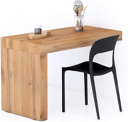 Mobili Fiver, Evolution Dining Table 47.2 x 23.6 in, Rustic Oak with One Leg, for 4 People, Modern Dining Table for Kitchen, Italian Furniture