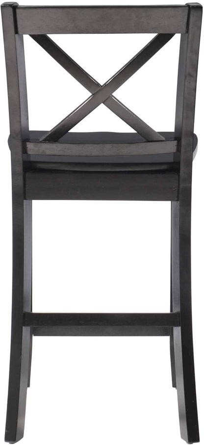 Linon Home Dcor Black X Back Counter Stool, 16" W x 17.91" D x 37.01" H