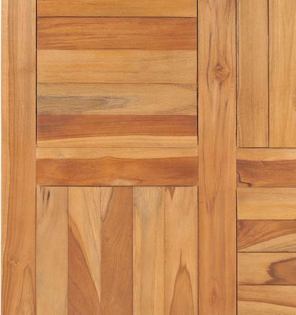 Solid Teak Wood Table Top 27.6 x 27.6 in Square Dining Countertop Sandblasted Brown Finish Indoor Outdoor Kitchen Island Bar Tops for Garden Bistro Café Home