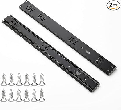Ravinte 18 Inch Soft Close Drawer Slides 2 Pairs 4 Pack Black Full Extension Ball Bearing Drawer Glide Side Mount