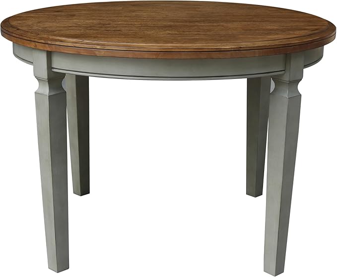 IC INTERNATIONAL CONCEPTS 44 x 44 in Round Top Solid Wood Dining Table in Hickory/Stone