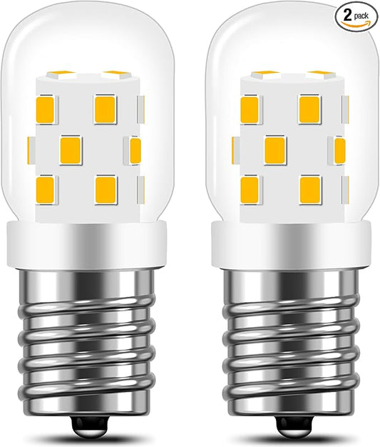 AMI PARTS LED Microwave Light Bulbs Under Hood, Warm 3000K,E17 LED Bulb for Range Hood, 8206232A Over Stove Appliance 2 Packs