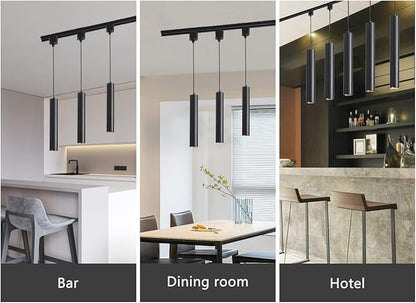 Modern Led Pendant Lights 3 Pack ， Island Pendant Lighting for Kitchen, Dining Room, Bar Shop, 9w,4000k,CRI90, Beam Angle 24° (Black Housing 4000K Color)……