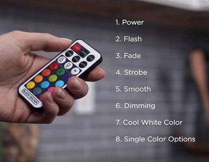 PureOptics LED Color Changing LED Puck Light Kit with Remote, Tool-Free Install, Dimmable, 3-Pack, RGBW (Red, Green, Blue, Cool White), (LEDUC-PUCK-3RGB)