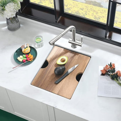 15 Inch Bar Sink Undermount Workstation-iAnomla 15x19 Small Kitchen Sink Undermount Rv Sinks 16 Gauge Stainless Steel Single Bowl Deep Wet Bar Sinks Outdoor Kitchen Basin with Cutting Board