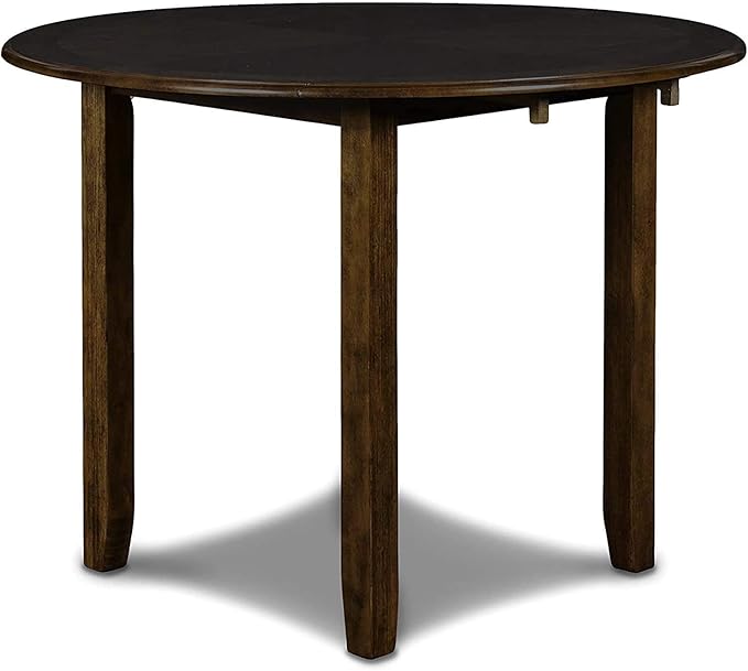 New Classic Furniture Gia 3-Piece Drop Leaf Dining Table Set with 2 Chairs, 42-Inch, Brown