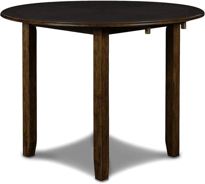 New Classic Furniture Gia 3-Piece Drop Leaf Dining Table Set with 2 Chairs, 42-Inch, Brown
