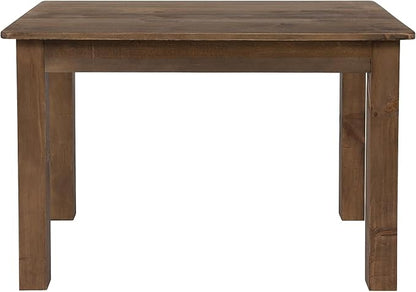Flash Furniture HERCULES 46" x 30" Rectangular Antique Rustic Solid Pine Farm Dining Table