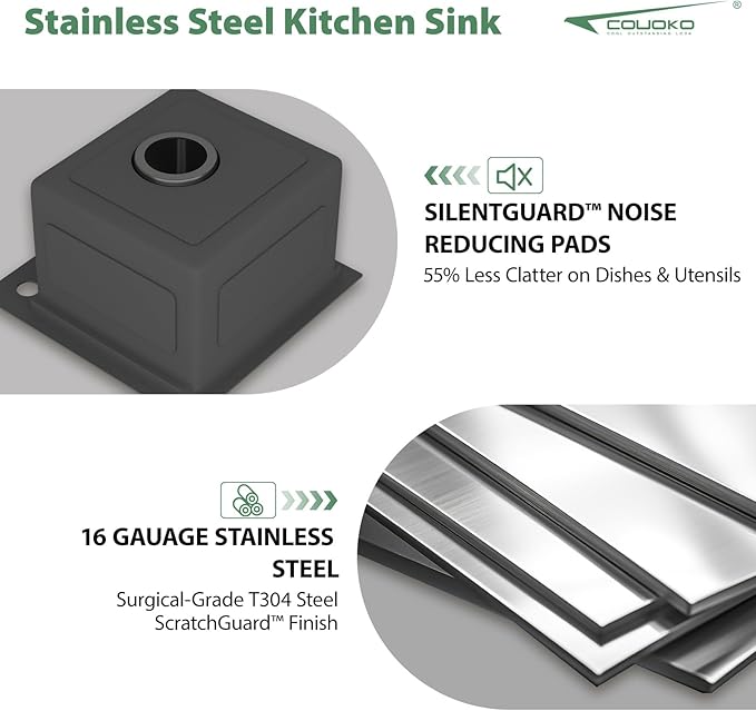Outdoor Sink and Faucet 15 Inch Drop In Bar Sink Workstation 16 Gauge Stainless Steel Single Bowl Small Outdoor Kitchen Sink Basin With Pull-out Faucet 15x15x9 Inch