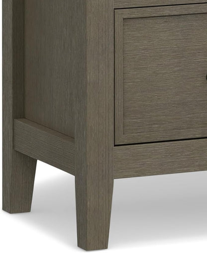 SIMPLIHOME Redmond Storage Cabinet - 39 inch Wide Solid Wood Medium Storage Cabinet in Farmhouse Grey, Transitional Accent Cabinet for Entryway or Living Room with 4 Drawers and Cabinet Storage