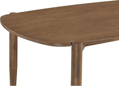 Solid Wood Dining Table Mid-Century Modern Dining Table with Rounded Edges Stylish Kitchen Table for Home Practical