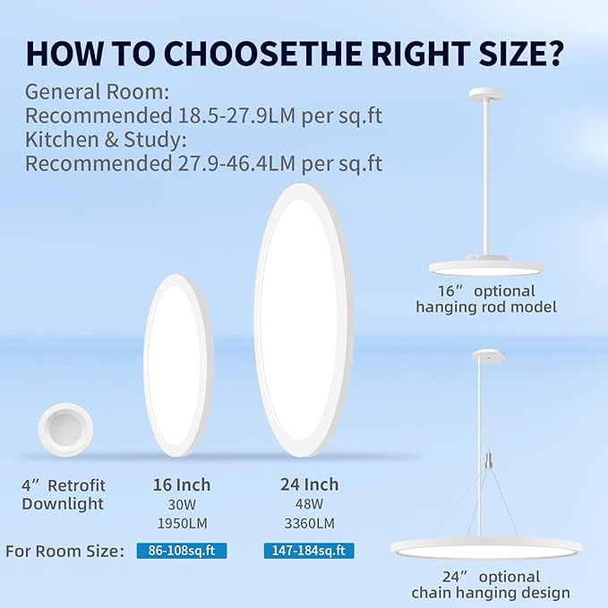 mw 4 Pack 16 Inch Flush Mount Ceiling Light, 30W, 5CCT 2700K/3000K/3500K/4000K/5000K, Dimmable Ultra Slim Modern LED Ceiling Light, Damp Location for Bedroom, Kitchen, Laundry Room, ETL Listed