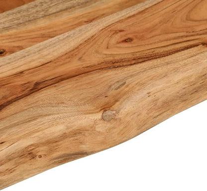 Solid Acacia Wood Live Edge Shelf Wall Mounted for Decorative Items with Shelf Supporting 165.3 lbs, Rustic Wall for Living Room, Natural Wood Tones 47.2 in Width