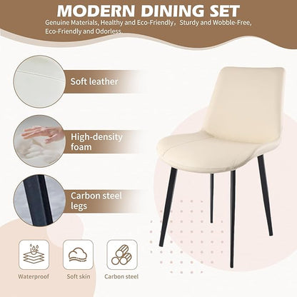 Large Faux Imitation Dining Table with Velvet Dining Chairs Set of 4, Marble Stripes Kitchen Island Table with Grille Design for 4-6, Luxury Island with LED Lights for Home Kitchen. (White)