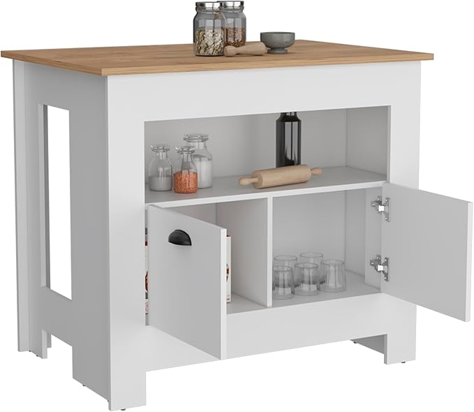 GOWE Arlet Kitchen Island Two Door Cabinet and Shelf