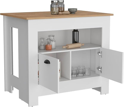 GOWE Arlet Kitchen Island Two Door Cabinet and Shelf