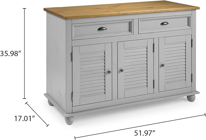 Furniture Dash Sideboard/Kitchen Island Easy Assembly Corona Gray