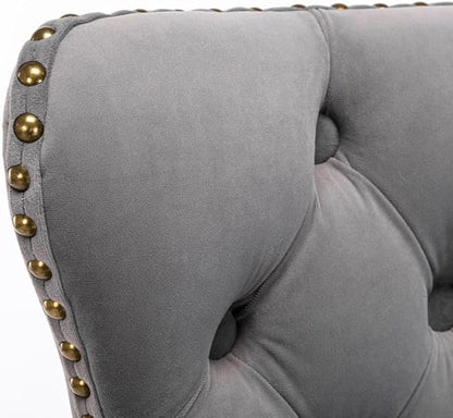 Premium Upholstered Bar Stool with Swivel Seat and Adjustable Height for Kitchen Island, Home Bar, or Dining Counter (Gray + Velvet + Foam)
