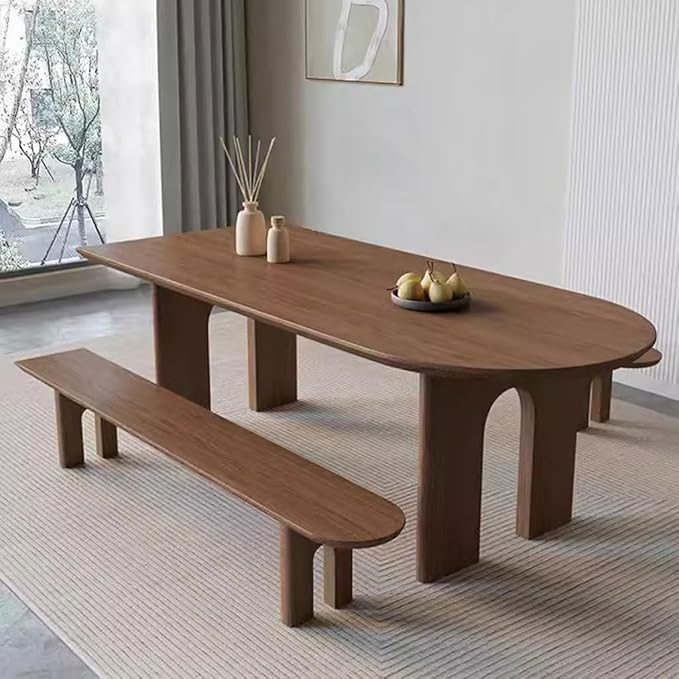 Modern Dining Table Simple Home Solid Wood Dining Table Kitchen Integrated Rectangular Wall Semi-Circular Oval Island Kitchen Dining Tables(M:130CMX70CMX75CM)