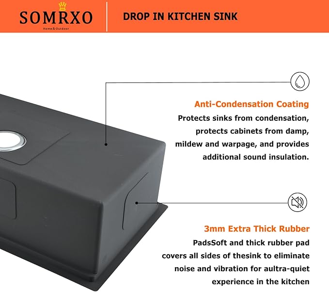 36x19 Undermount Kitchen Sink - 16 Gauge Satainless Steel Undermount Kitchen Sink 36 Inch,10 Inch Deep Single Bowl Workstation Sinks with Accessories