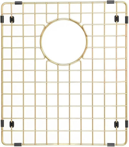 Starstar Sinks Protector Matte Gold 304 Stainless Steel Kitchen Sink Bottom Grid, Rack (11.75 x 14)