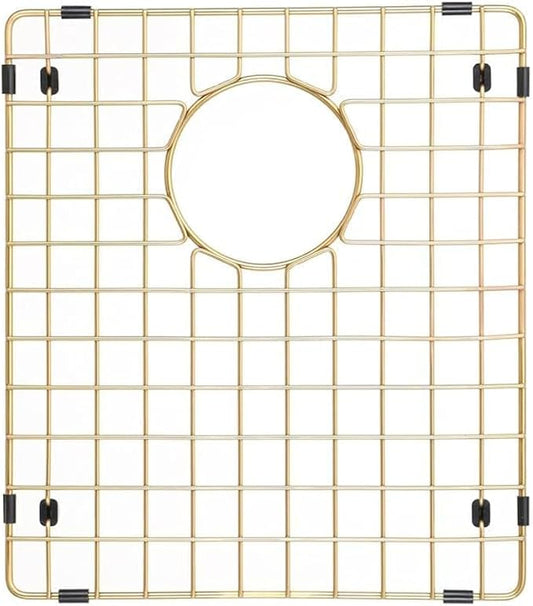 Starstar Sinks Protector Matte Gold 304 Stainless Steel Kitchen Sink Bottom Grid, Rack (11.75 x 14)