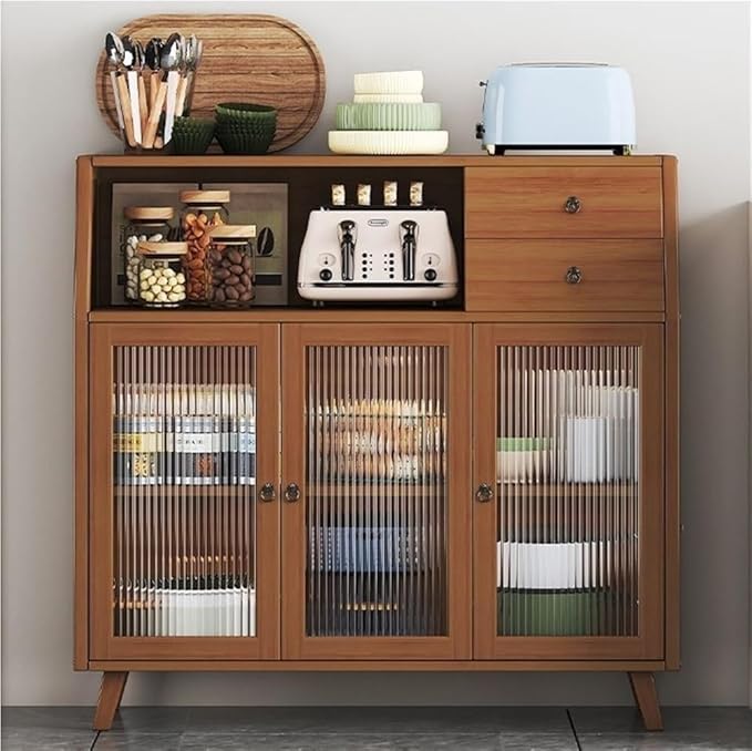 Sideboard, Prefab Tiny Homes, Kitchen Hutch, Hutch Cabinet with Storage, Bakers Rack, Kitchen Island, Storage Cabinet for Kitchen, Foyer, Study(39.4 * 13 * 37.4in)