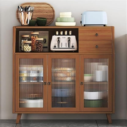 Sideboard, Prefab Tiny Homes, Kitchen Hutch, Hutch Cabinet with Storage, Bakers Rack, Kitchen Island, Storage Cabinet for Kitchen, Foyer, Study(39.4 * 13 * 37.4in)