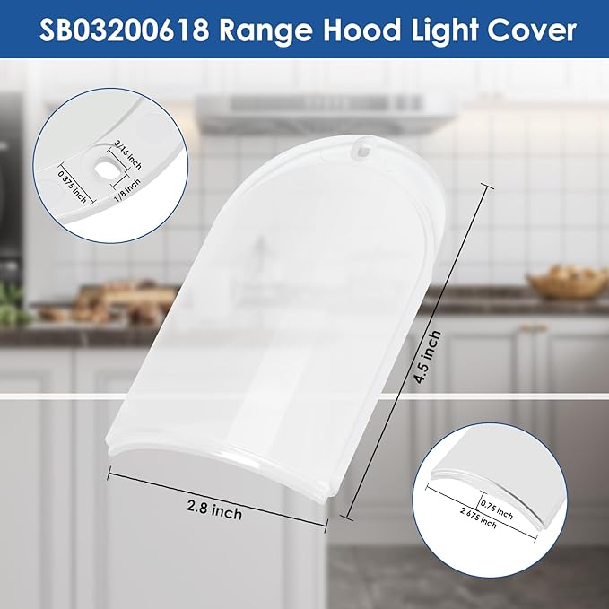 SB03200618 Range Hood Light Diffuser Lens Cover Replacement Compatible with Broan Kenmore RM50000 23350363200, SB03200618 Range Hood Light Cover Replace 03200618 B03200618