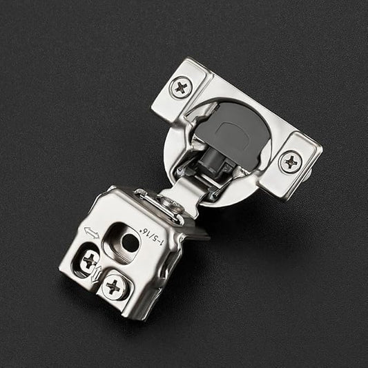 HOME EDIT 50 Pack 25 Pairs 1-5/16 inch Overlay Soft Close Cabinet Hinges for Kitchen, Stainless Steel Three-Way Adjustable, Concealed Self-Closing Door Hinges