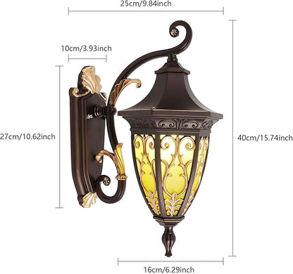 Outdoor Wall Light Fixtures, IP55 Waterproof Outside Wall Lantern Retro Exterior Wall Sconces Vintage Wall-Mounted Lights for Garage House Porch Doorway, E26 w/o Bulb